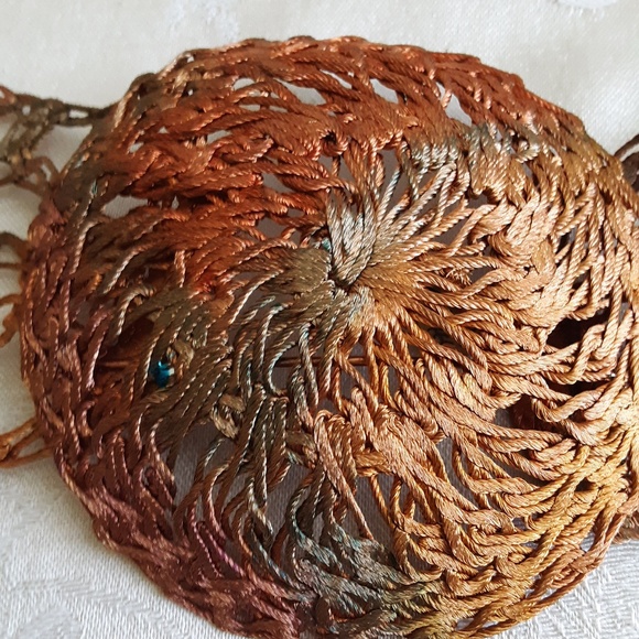 Vintage Bohemian Boho Crochet Woven Belt Copper wires Wide Belt main image 10